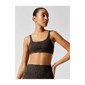 Alo Yoga Olive Leopard Print Bra Top